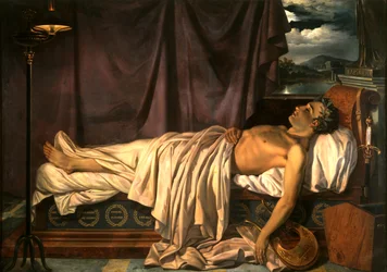 Lord Byron auf seinem Sterbebett
